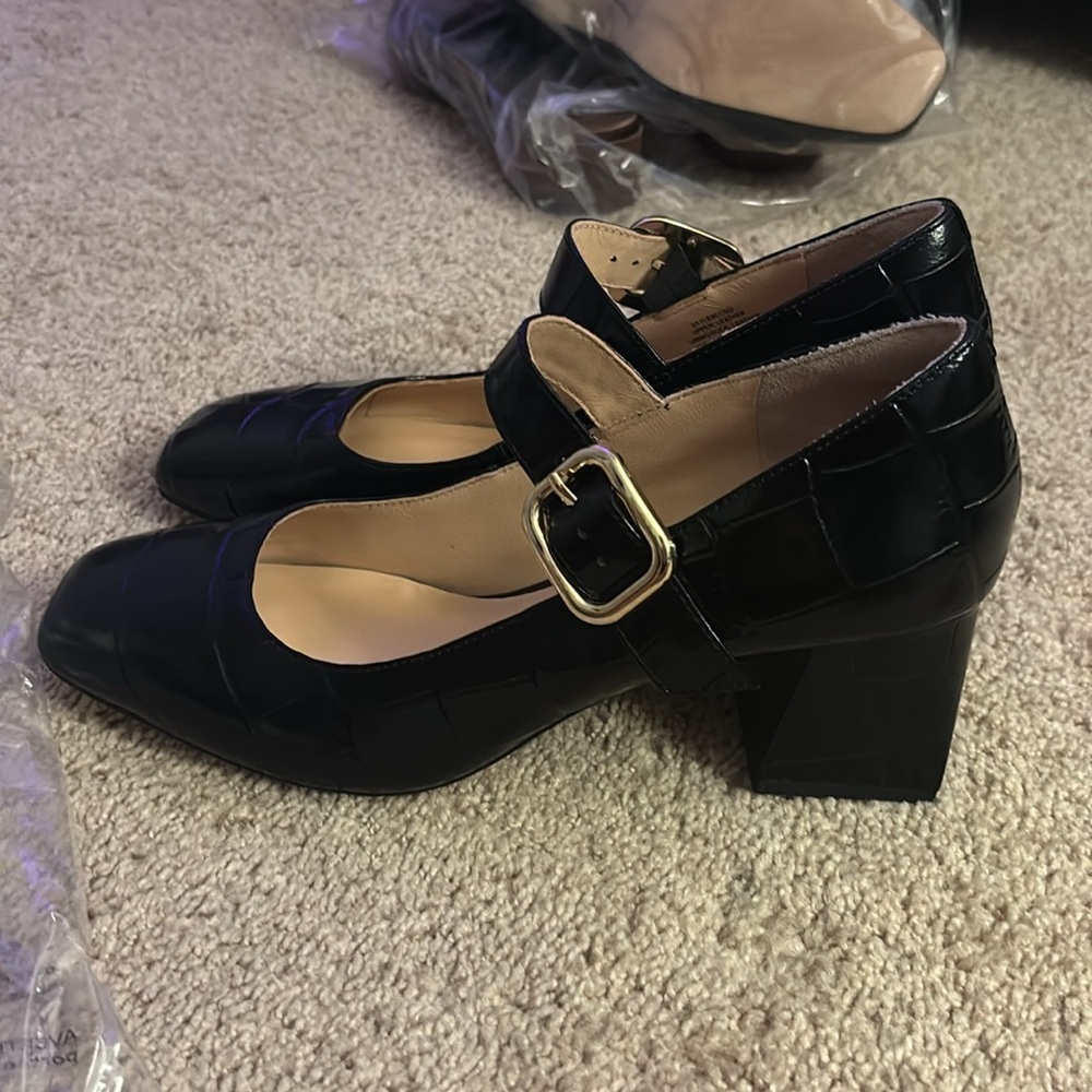 J Crew Layne Mary Jane heels in croc-embossed Italian leather CC052 - Picture 2 of 4
